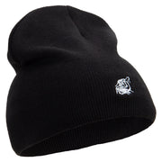 Chalk Style Tiger Embroidered 8 Inch Knitted Short Beanie - Black OSFM