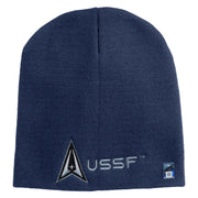Delta with USSF Symbol Embroidered 8 Inch Short Beanie - Navy OSFM
