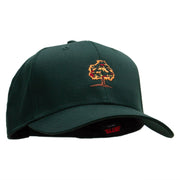 Autumn Tree Embroidered Cotton Twill Pro Style Cap