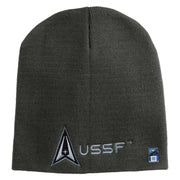 Delta with USSF Symbol Embroidered 8 Inch Short Beanie - Charcoal OSFM