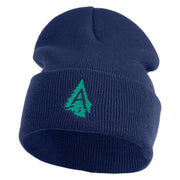 Appalachian Tree Embroidered 12" Acrylic Cuff Long Beanie - Navy OSFM
