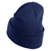 Appalachian Tree Embroidered 12" Acrylic Cuff Long Beanie - Navy OSFM
