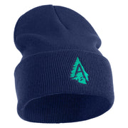 Appalachian Tree Embroidered 12" Acrylic Cuff Long Beanie - Navy OSFM