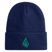 Appalachian Tree Embroidered 12" Acrylic Cuff Long Beanie - Navy OSFM