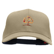 Autumn Tree Embroidered Cotton Twill Pro Style Cap