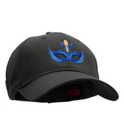 Mardi Gras Blue Mask Embroidered Solid Cotton Twill Low Profile Strap Cap