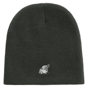 Chalk Style Tiger Embroidered 8 Inch Knitted Short Beanie