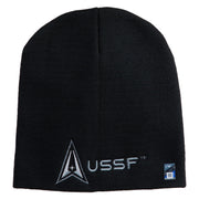 Delta with USSF Symbol Embroidered 8 Inch Short Beanie - Black OSFM