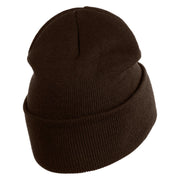 Appalachian Tree Embroidered 12" Acrylic Cuff Long Beanie - Brown OSFM
