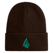 Appalachian Tree Embroidered 12" Acrylic Cuff Long Beanie - Brown OSFM