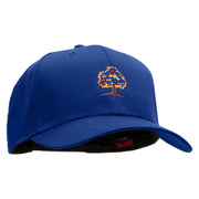 Autumn Tree Embroidered Cotton Twill Pro Style Cap