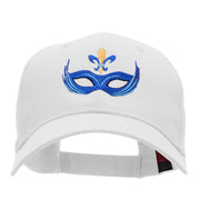 Mardi Gras Blue Mask Embroidered Solid Cotton Twill Low Profile Strap Cap