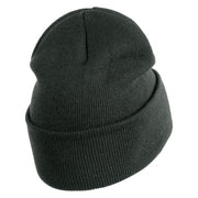 Appalachian Tree Embroidered 12" Acrylic Cuff Long Beanie - Charcoal OSFM