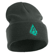 Appalachian Tree Embroidered 12" Acrylic Cuff Long Beanie - Charcoal OSFM