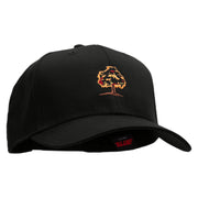 Autumn Tree Embroidered Cotton Twill Pro Style Cap