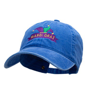 Mardi Gras Jester Hat Washed Solid Pigment Dyed Cotton Twill Brass Buckle Cap