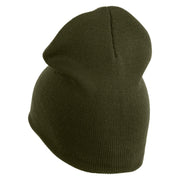 US Air Force Wing Symbol Embroidered 8 Inch Short Beanie - Olive OSFM
