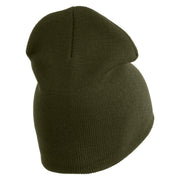 US Air Force Wing Symbol Embroidered 8 Inch Short Beanie - Olive OSFM