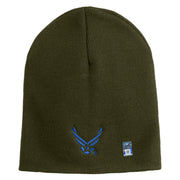 US Air Force Wing Symbol Embroidered 8 Inch Short Beanie - Olive OSFM