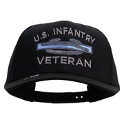 Licensed US Infantry Veteran Embroidered Solid Cotton Twill Pro Style Cap - Black OSFM