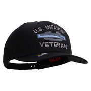 Licensed US Infantry Veteran Embroidered Solid Cotton Twill Pro Style Cap - Black OSFM