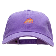 Abstract Leaf Embroidered Unstructured Cotton Cap