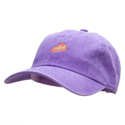 Abstract Leaf Embroidered Unstructured Cotton Cap