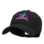 Mardi Gras Jester Hat Washed Solid Pigment Dyed Cotton Twill Brass Buckle Cap