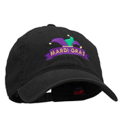 Mardi Gras Jester Hat Washed Solid Pigment Dyed Cotton Twill Brass Buckle Cap