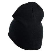 US Air Force Wing Symbol Embroidered 8 Inch Short Beanie - Black OSFM