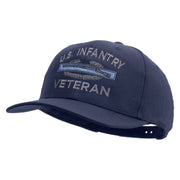 Licensed US Infantry Veteran Embroidered Solid Cotton Twill Pro Style Cap - Navy OSFM