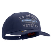 Licensed US Infantry Veteran Embroidered Solid Cotton Twill Pro Style Cap - Navy OSFM