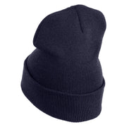 Half Dome Embroidered 12" Knit Cuff Long Beanie Made in USA - Navy OSFM