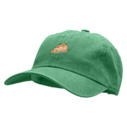 Abstract Leaf Embroidered Unstructured Cotton Cap