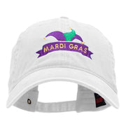 Mardi Gras Jester Hat Washed Solid Pigment Dyed Cotton Twill Brass Buckle Cap