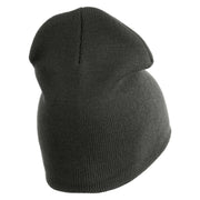 US Air Force Wing Symbol Embroidered 8 Inch Short Beanie - Charcoal OSFM