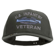 Licensed US Infantry Veteran Embroidered Solid Cotton Twill Pro Style Cap - Charcoal OSFM