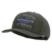 Licensed US Infantry Veteran Embroidered Solid Cotton Twill Pro Style Cap - Charcoal OSFM