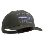 Licensed US Infantry Veteran Embroidered Solid Cotton Twill Pro Style Cap - Charcoal OSFM