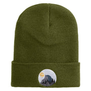 Half Dome Embroidered 12" Knit Cuff Long Beanie Made in USA - Military Green OSFM