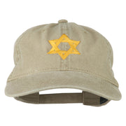 Jewish Star of David Embroidered Washed Cap