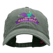 Mardi Gras Jester Hat Washed Solid Pigment Dyed Cotton Twill Brass Buckle Cap