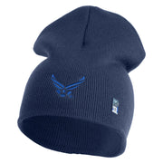 US Air Force Wing Symbol Embroidered 8 Inch Short Beanie - Navy OSFM