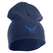 US Air Force Wing Symbol Embroidered 8 Inch Short Beanie - Navy OSFM