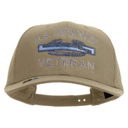 Licensed US Infantry Veteran Embroidered Solid Cotton Twill Pro Style Cap - Khaki OSFM