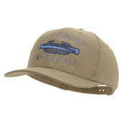 Licensed US Infantry Veteran Embroidered Solid Cotton Twill Pro Style Cap - Khaki OSFM