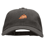 Abstract Leaf Embroidered Unstructured Cotton Cap