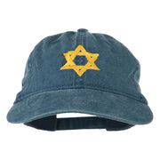 Jewish Star of David Embroidered Washed Cap