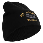 Licensed Air Assault Veteran Embroidered 8 Inch Knitted Short Beanie - Black OSFM