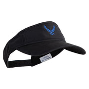 US Air Force Wing Embroidered Cotton Twill Visor - Black OSFM